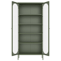 Armoire en métal vert kaki et verre 180cm YASMINE