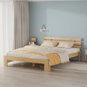 Houten bed met hoofdbord...