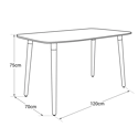 Table rectangulaire 120 × 70cm blanche PIA