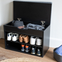 Armário de sapatos com dois compartimentos e caixa negra ALAN