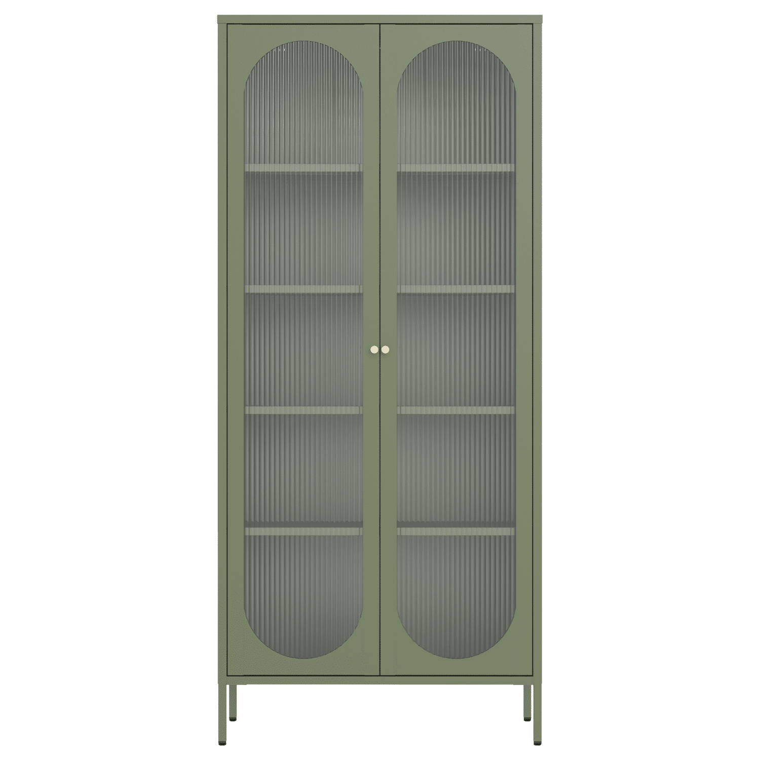 Armoire en métal vert kaki et verre 180cm YASMINE