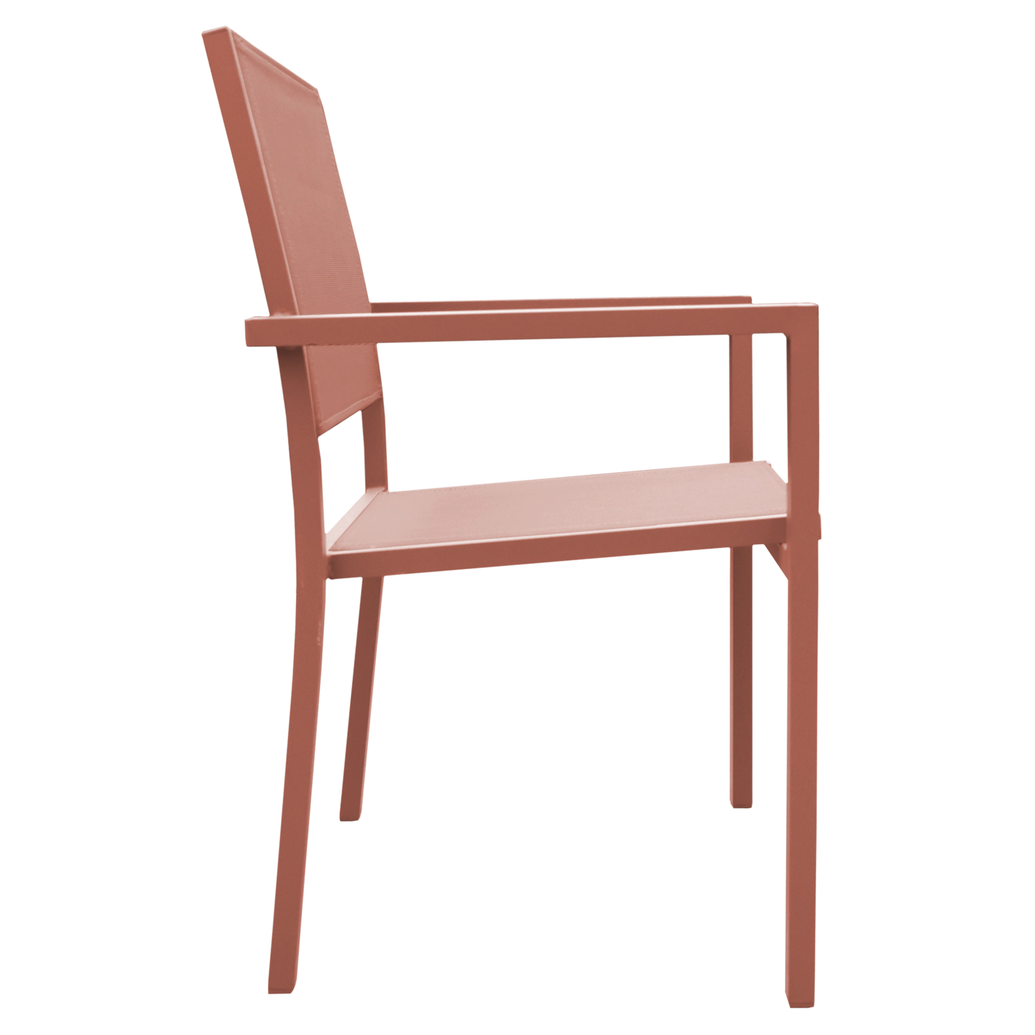 Conjunto de muebles de jardín de teca JAVA con sillas de aluminio terracota - 8 plazas