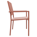 Conjunto de muebles de jardín de teca JAVA con sillas de aluminio terracota - 8 plazas