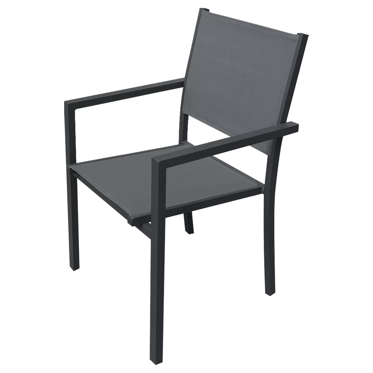 BERGAMO grijs textilene tuinset 4 zitplaatsen - aluminium antraciet