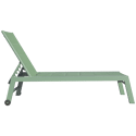 Conjunto de tumbona y mesa auxiliar BARBADOS de textilene verde salvia - aluminio verde salvia