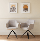 Lot de 2 chaises en tissu gris