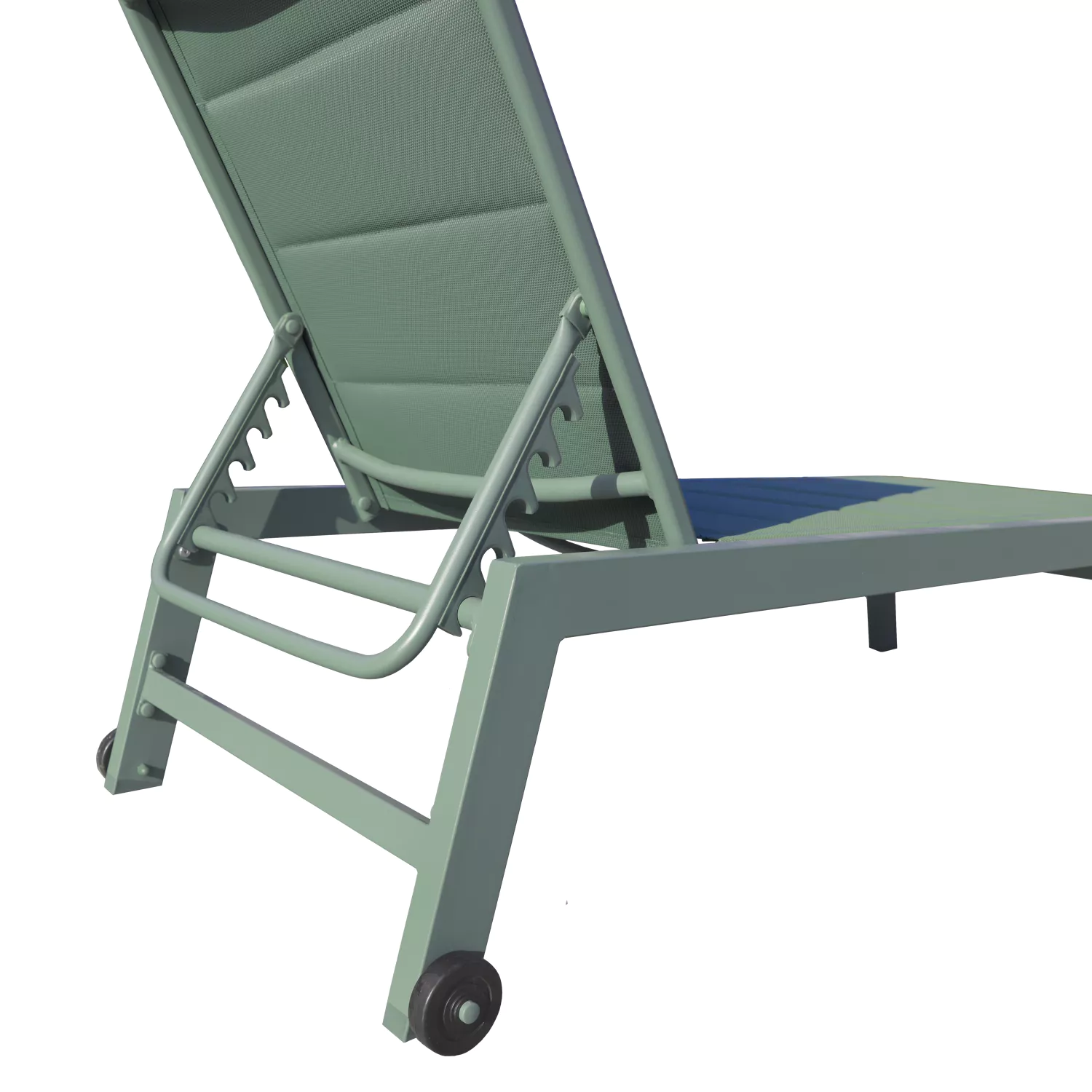 Pack de 2 tumbonas BARBADOS de textileno verde salvia aluminio verde salvia