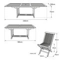 Salon de jardin en teck LOMBOK - table rectangulaire extensible - 8 places