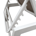 Bain de soleil en textilène taupe - aluminium blanc