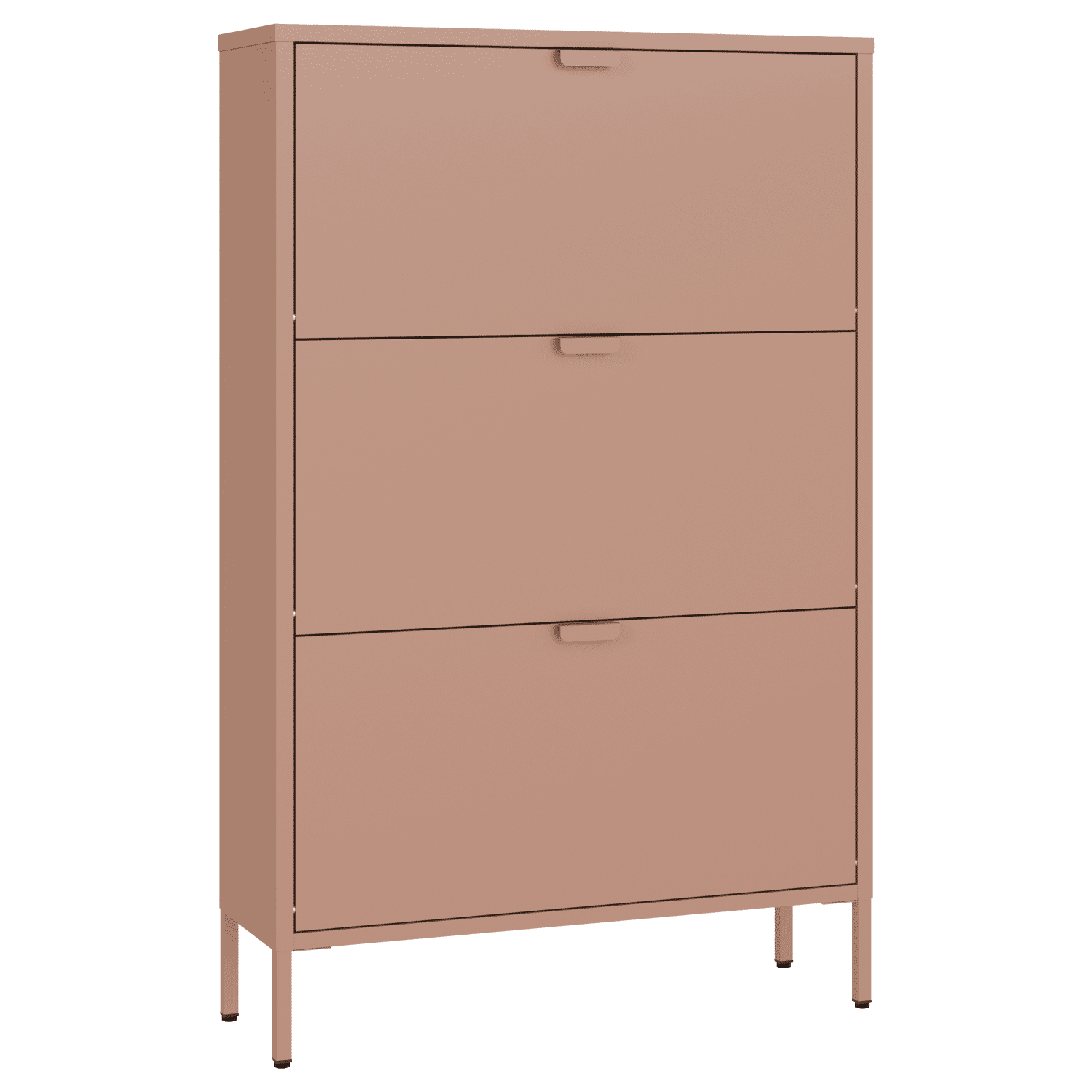 Mueble zapatero MARION 3 puertas metal rosa viejo
