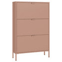Mueble zapatero MARION 3 puertas metal rosa viejo
