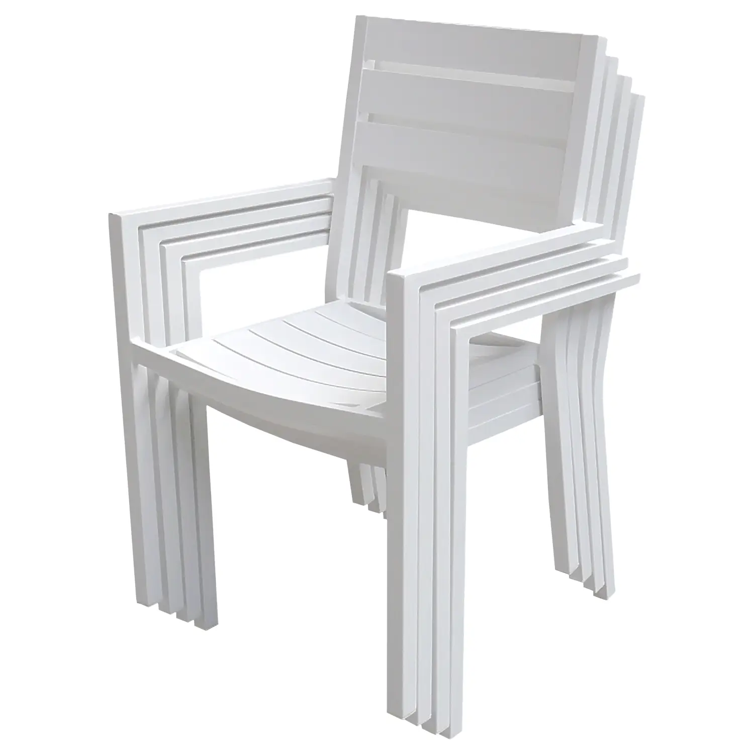 Salon de jardin extensible 132/264 en aluminium blanc - 10 places