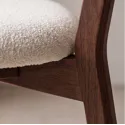 Lot de 2 chaises en bois foncé et tissu boucle beige