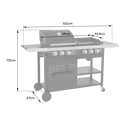Barbecue duo au gaz - 3 brûleurs + plancha 3 brûleurs