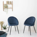 Lot de 2 chaises vintage DIANE velours bleu