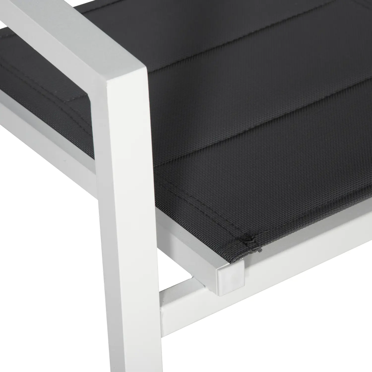Salon de jardin extensible en textilène gris 10 places - aluminium blanc