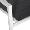 Salon de jardin extensible en textilène gris 10 places - aluminium blanc