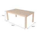 Table rectangulaire 180cm en teck JAVA