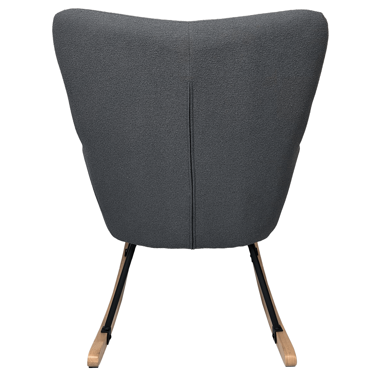 Fauteuil à bascule en tissu boucle gris KAIRA