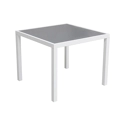 BERGAMO grijs textilene tuinset 4 zitplaatsen - wit aluminium