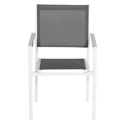 Lot de 6 chaises en aluminium blanc - textilène gris