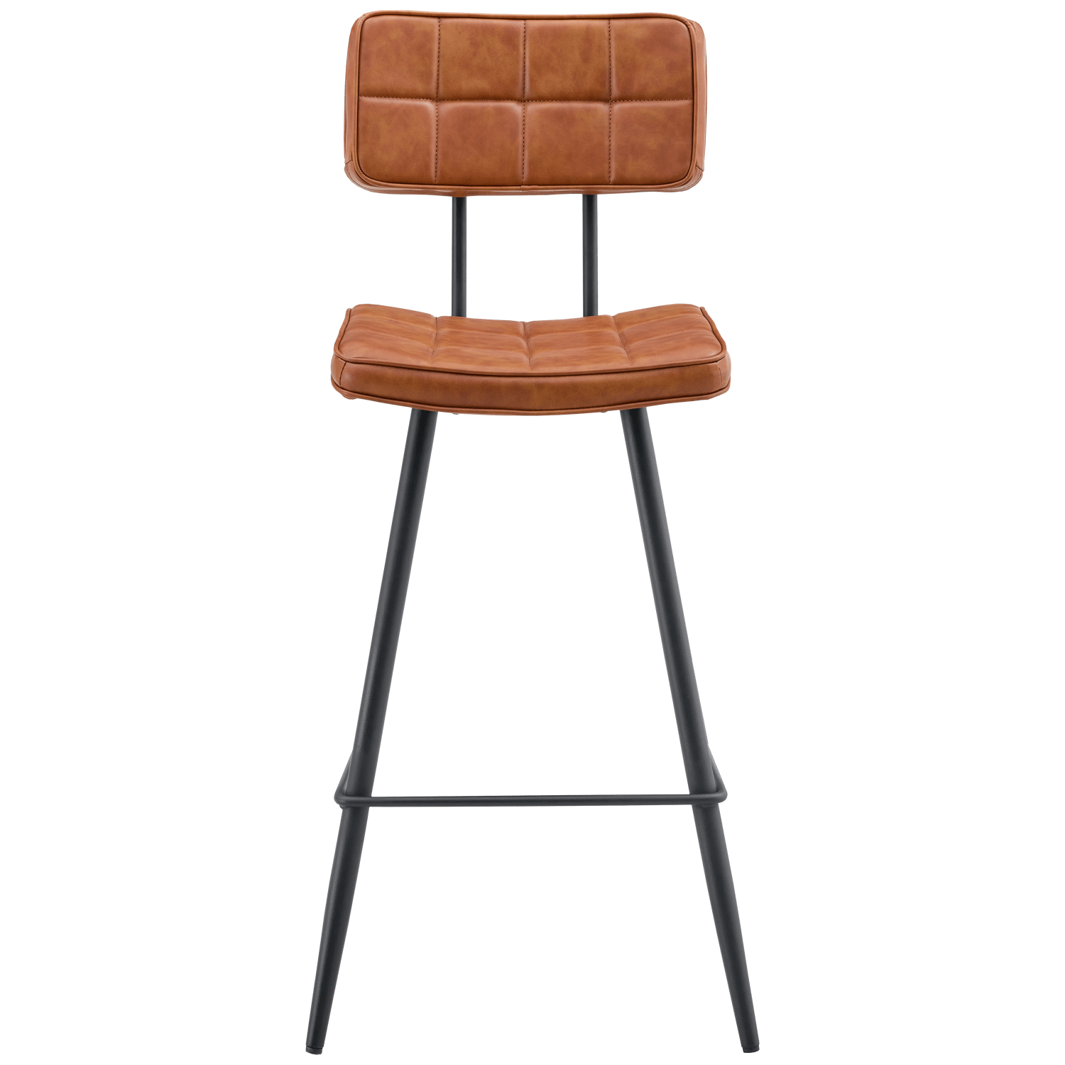 Lot de 2 tabourets de bar en simili cognac FERNAND