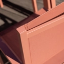 Salon de jardin VENEZIA extensible 90/180 en textilène terracotta 8 places - aluminium terracotta