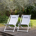 Set van 2 CYPRUS stoelen - grijs textilene/witte structuur