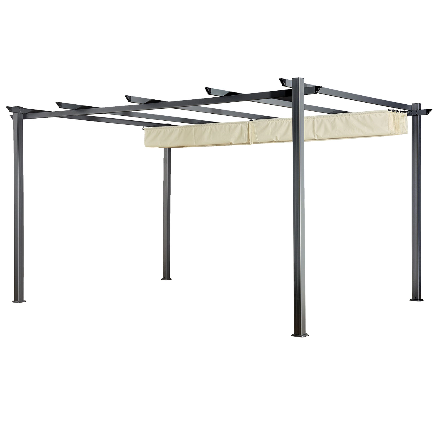 Vrijstaande pergola 3 × 4m CASSIS beige - aluminium structuur