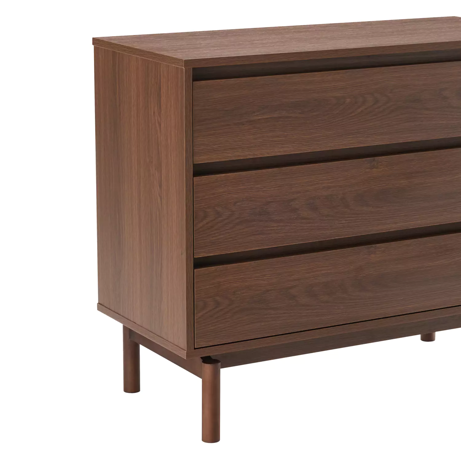 Donkere houten commode 3 lades SARAH