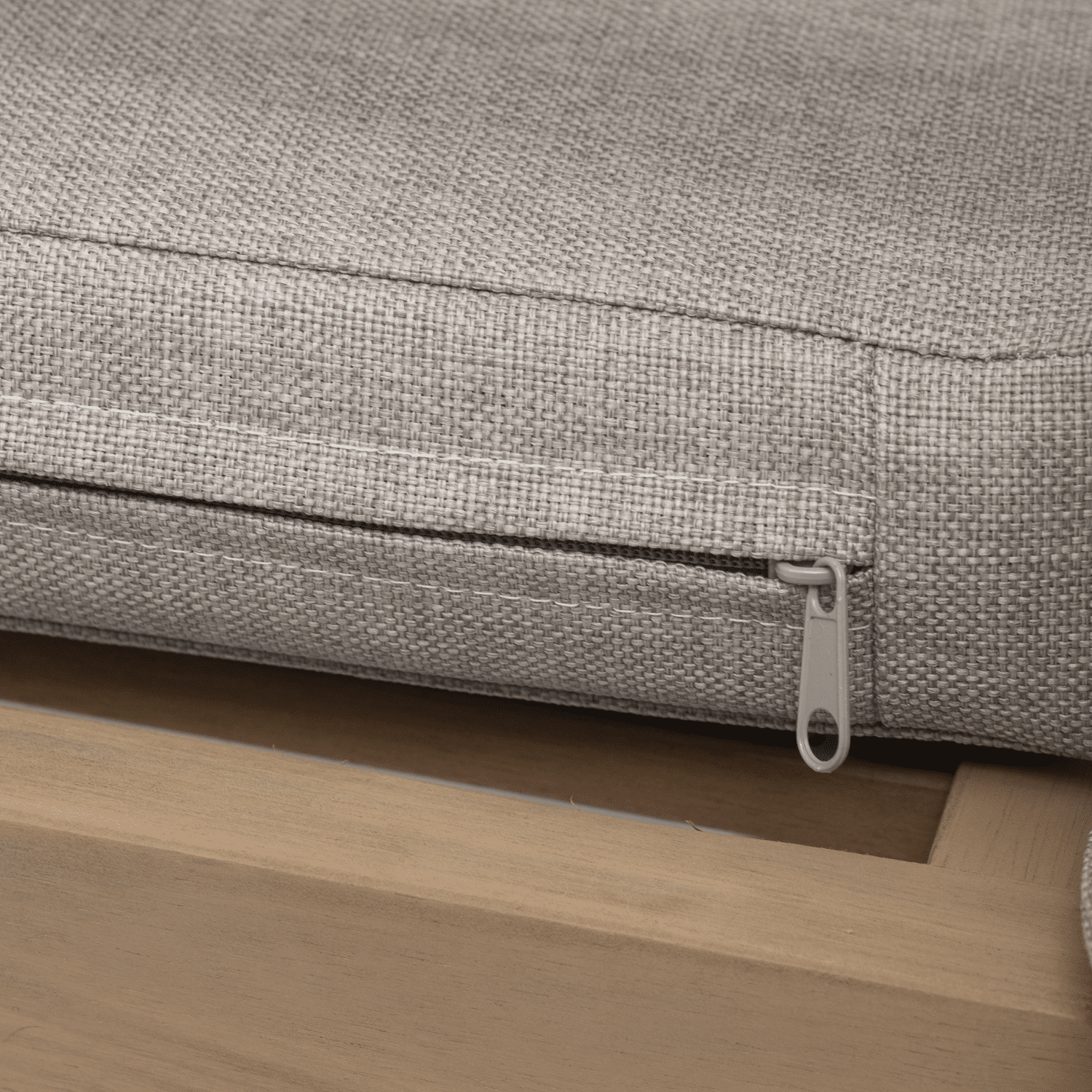 Set di mobili da giardino Acacia SIMILAN 6 posti - cuscini sabbia