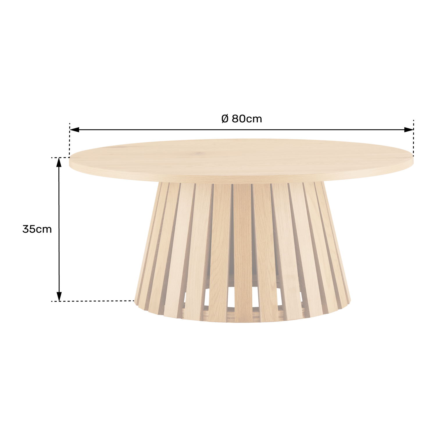 LIV Scandinavische stijl ronde 80cm salontafel