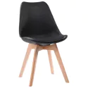 Set van 4 zwarte NORA Scandinavische stoelen met kussen