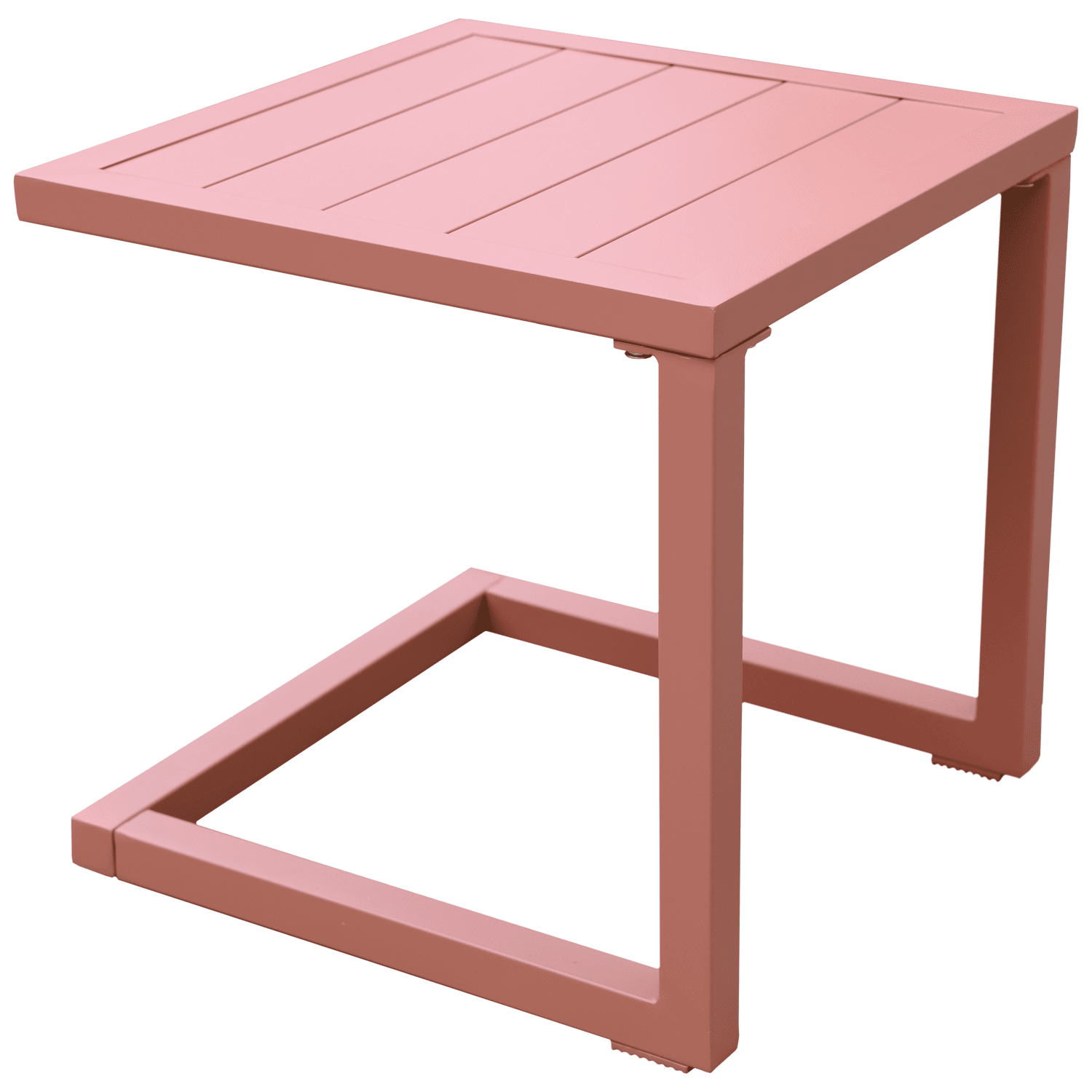 Set 2 bains de soleil et table d'appoint en textilène terracotta - aluminium terracotta