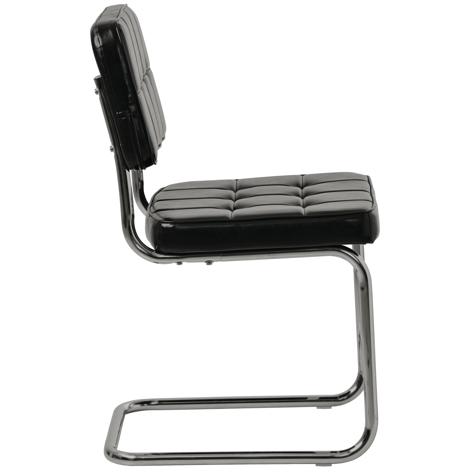 Lot de 2 chaises cantilever en simili noir MARIA