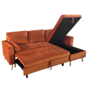 Eck-Couchgarnitur JAMES 3-Sitzer in Velours Terracotta