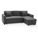 Ecksofa, umwandelbar, Kunstleder CLARK, 3-Sitzer, grau