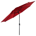 Parasol droit HAPUNA rond 3,30m de diamètre rouge