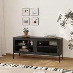 Meuble TV en métal 120cm noir