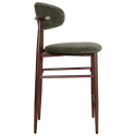 Lot de 2 tabourets de bar kaki et métal effet bois foncé