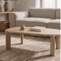 Mesa de centro em madeira maciça de manga tingida clara 120cm