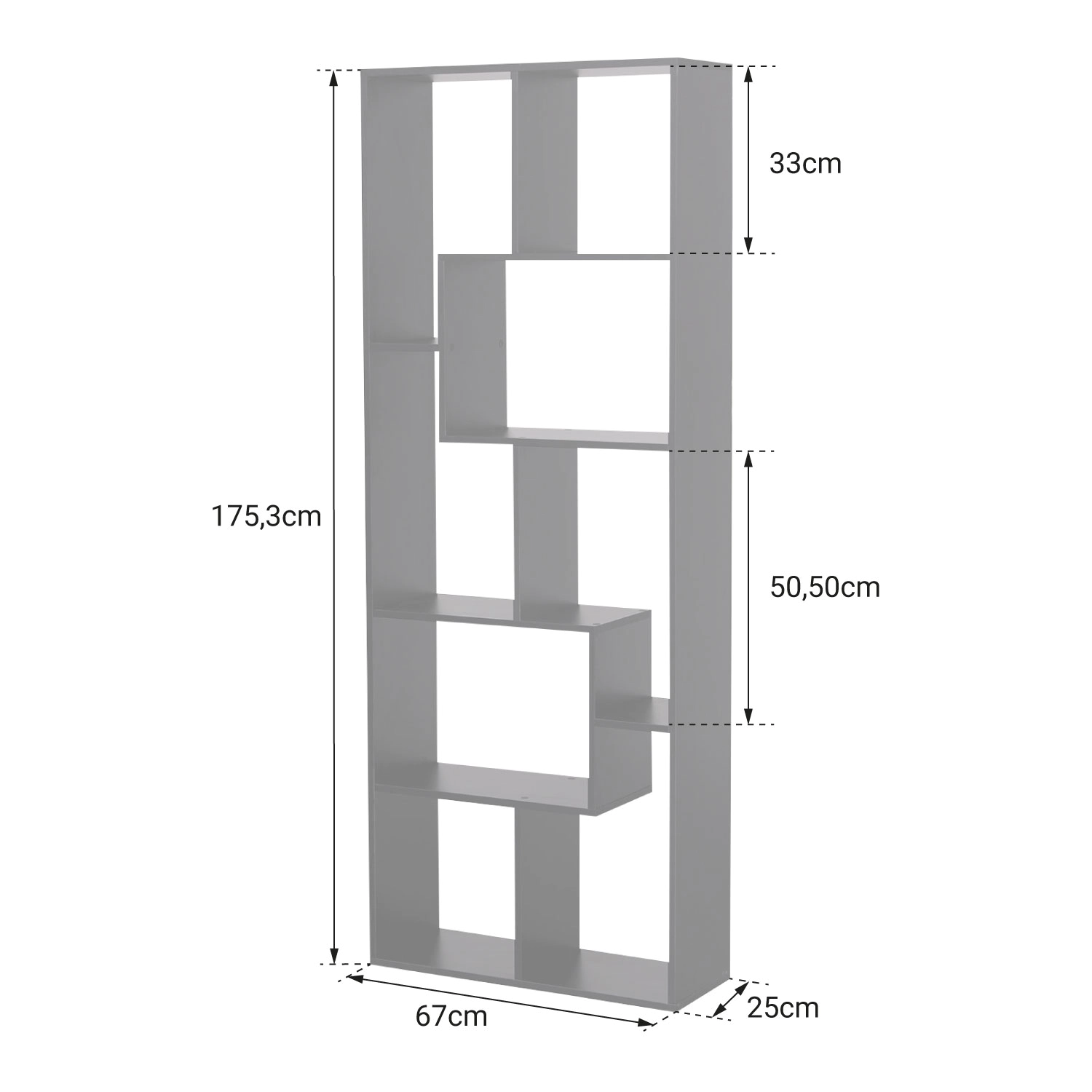 Libreria multiforme a 8 ripiani bianco JANE