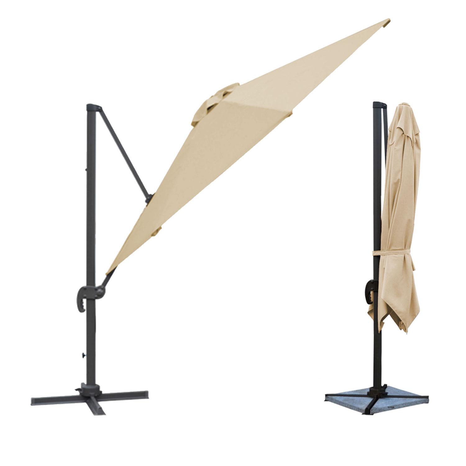 Offset paraplu MOLOKAI rechthoekig 3x4m beige