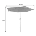 HAPUNA rechte ronde paraplu 2,70m diameter beige