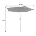 Parasol droit HAPUNA rond 2,70m de diamètre rouge