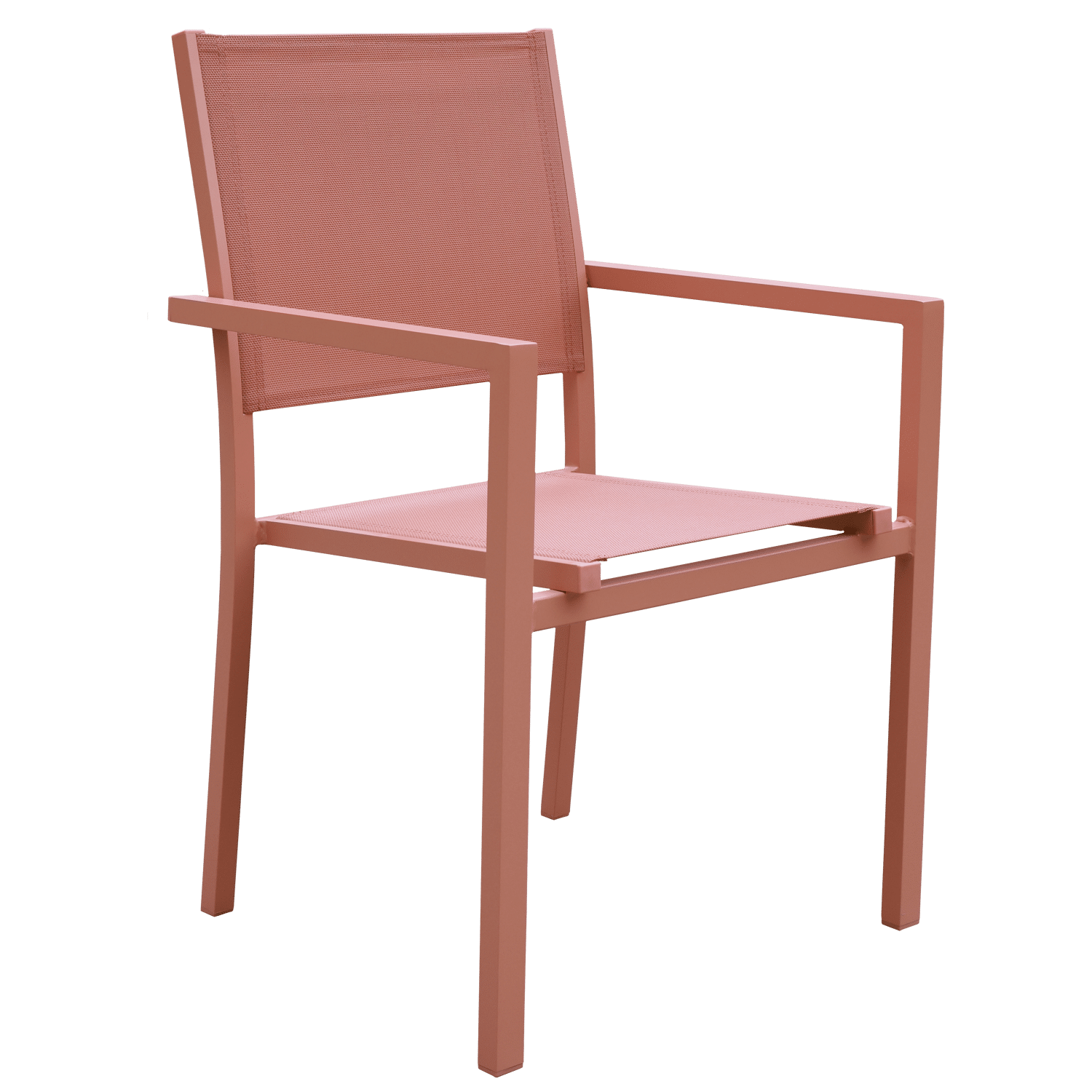 Conjunto de muebles de jardín de teca JAVA con sillas de aluminio terracota - 8 plazas