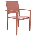 Conjunto de muebles de jardín de teca JAVA con sillas de aluminio terracota - 8 plazas
