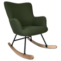 Cadeira de baloiço em tecido de laço verde caqui KAIRA