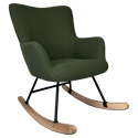 Fauteuil à bascule en tissu boucle vert kaki KAIRA