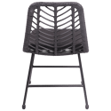 Set van 2 zwarte kunststof rotan stoelen met kussens OKA